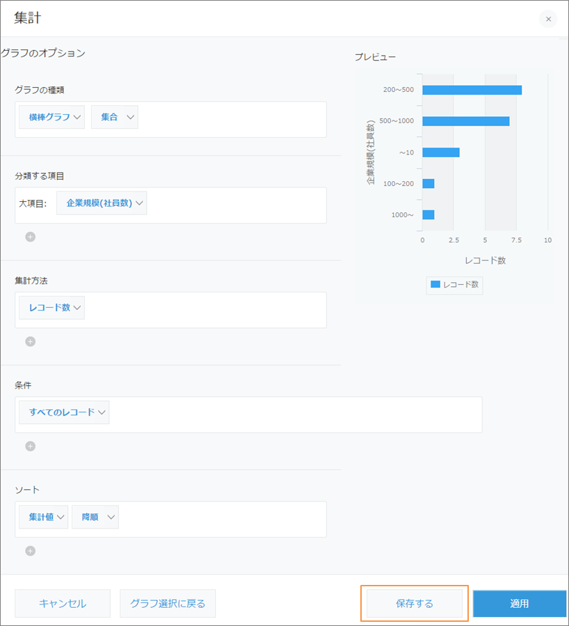 スクリーンショット：［保存する］を枠線で強調している