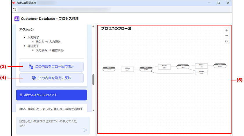 スクリーンショット:プロセス管理設定AIの利用画面
