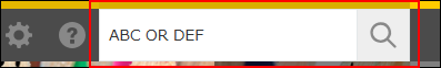 Screenshot: "ABC OR DEF" is entered in a search box